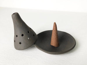 Black Porcelain Cone Incense Burner