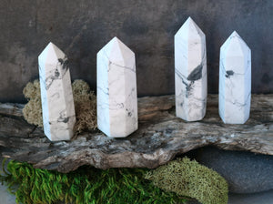 White Howlite Crystal Point