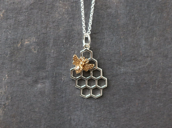 Bee & Honeycomb Necklace