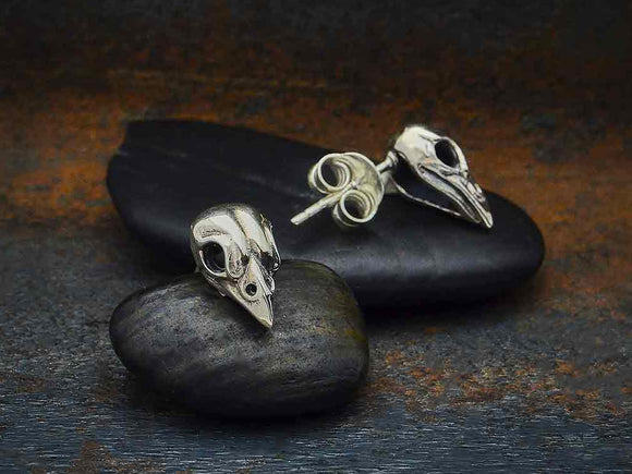 Bird Skull Stud Earrings