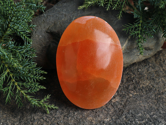 Orange Selenite Palm Stone