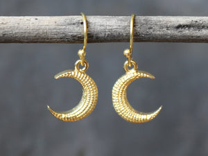 Textured Crescent Moon Earrings