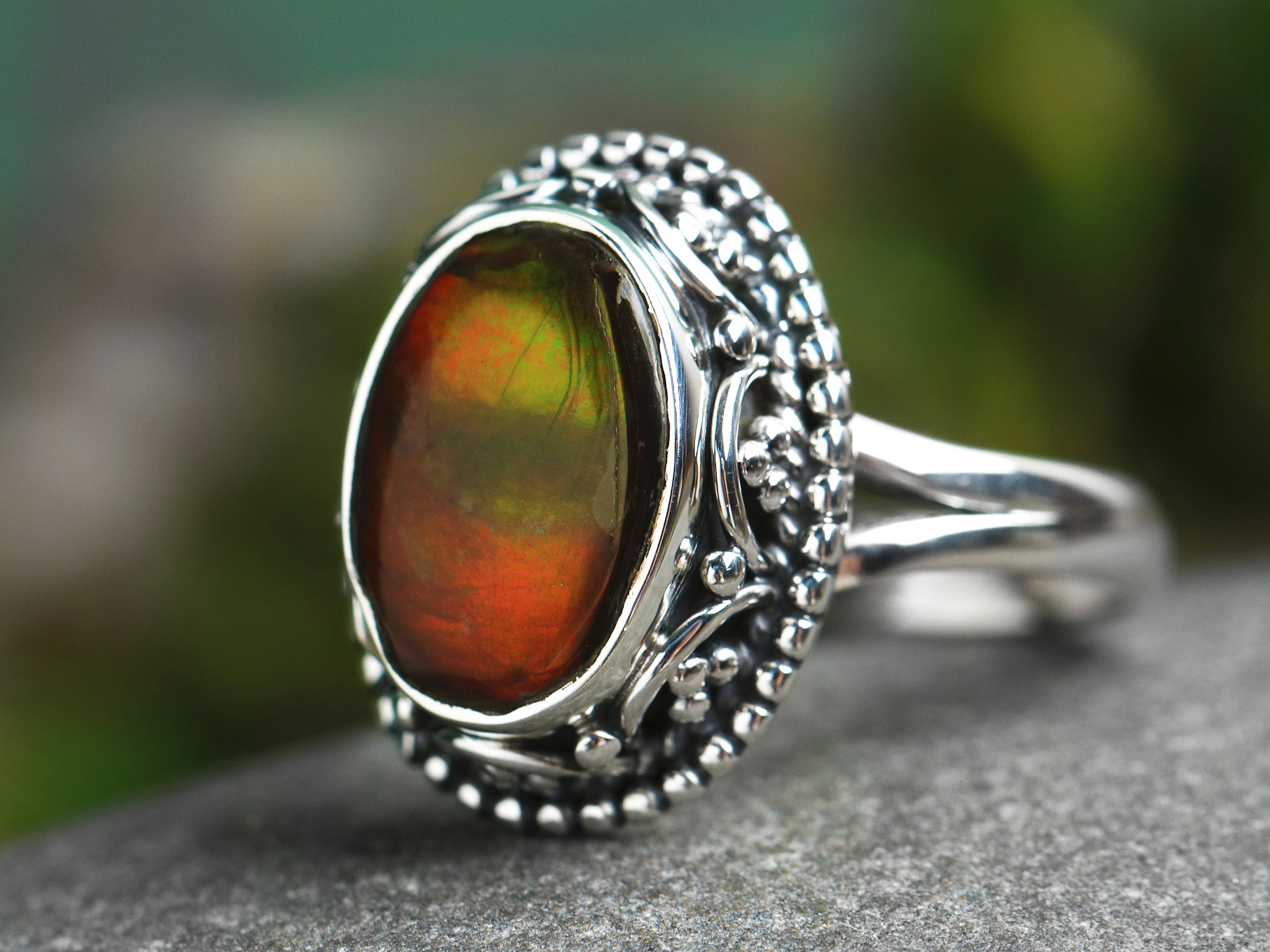 Natural Ammolite Ring - 925 Starling Silver Ring - Canadian Ammolite -  Women''''s Ring at Rs 2000/piece | 925 Sterling Silver Ring in Jaipur | ID:  25208369491