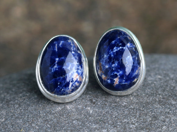 Blue Sodalite Stud Earrings